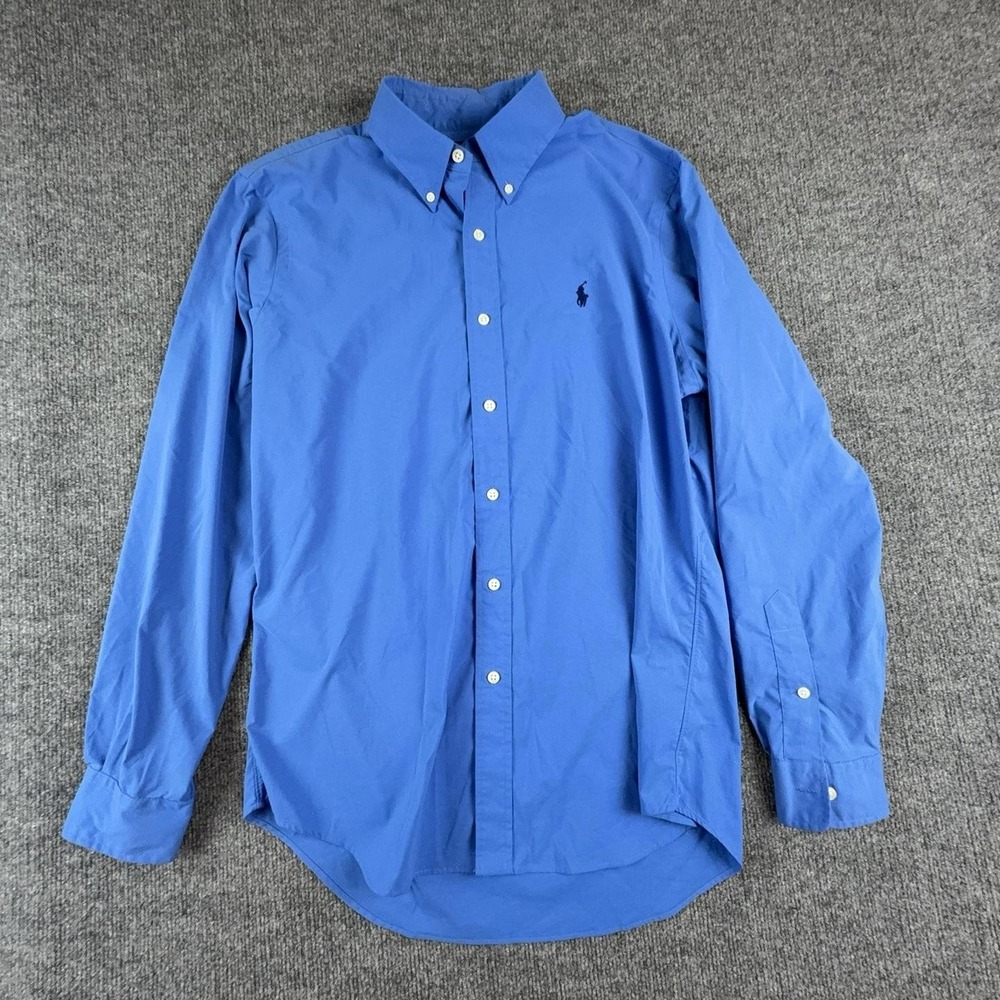 Ralph Lauren Shirt Mens Medium Blue Performance Long Sleeve Button Down Casual